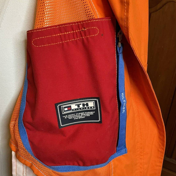 80s RARE Tommy Hilfiger Colorblock Jacket Vintage Retro Men’s XL Orange Red - Picture 5 of 13